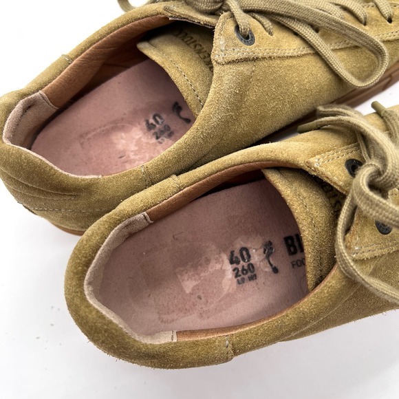 BIRKENSTOCK Bend Low Top Sneaker Womens 40 Khaki Tan Narrow Suede Lace Up - Picture 6 of 13